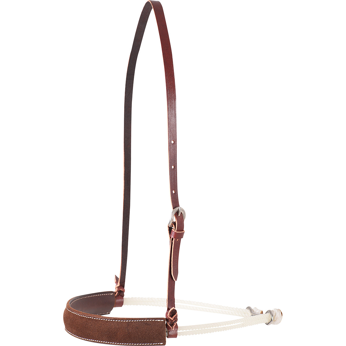 Martin Saddlery Double Rope Noseband with Chocolate Roughout Cover