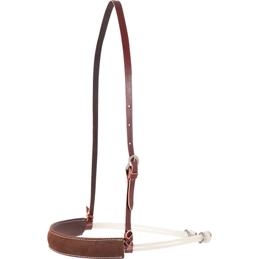 Martin Saddlery Double Rope Noseband with Chocolate Roughout Cover