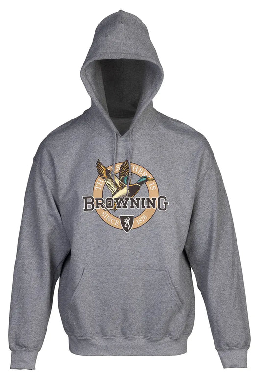 Browning Vintage Emblem Hoodie in Heather Gray