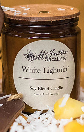 McIntire Saddlery White Lightnin Candle