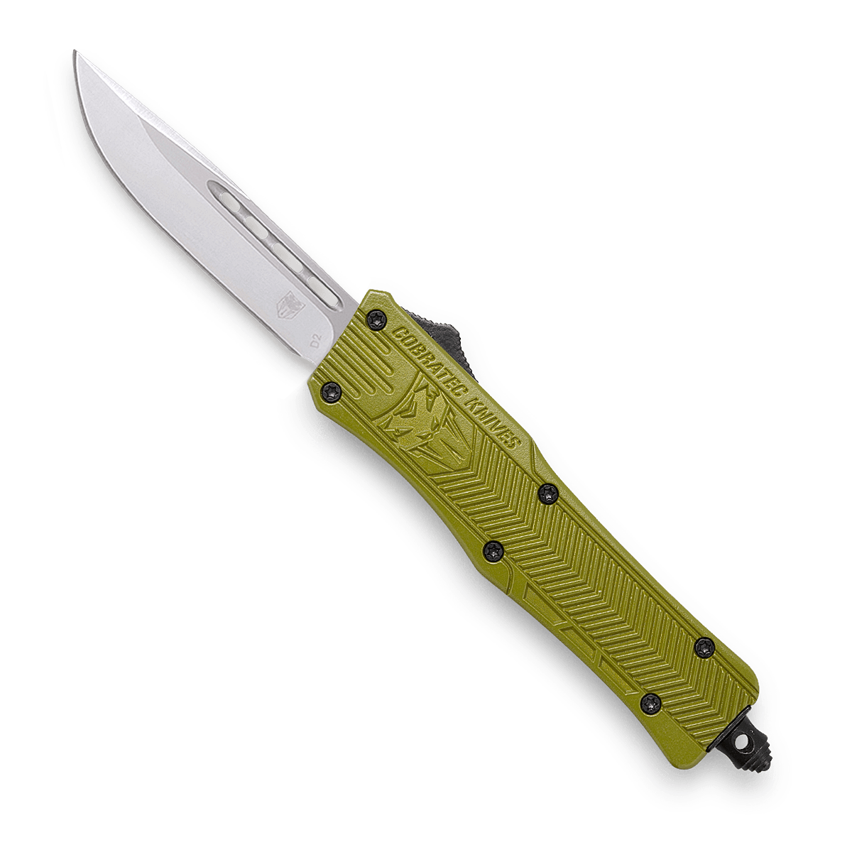 CobraTec OD Green CTK-1 double action OTF Knife - Drop Not Serrated