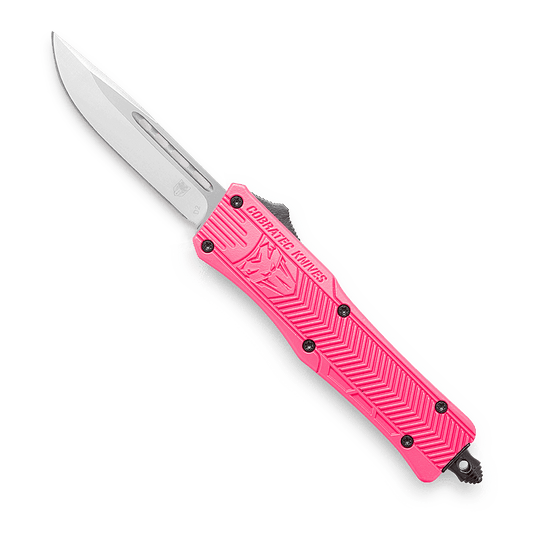 CobraTec Pink CTK-1 double action OTF Knife - Tanto Not Serrated
