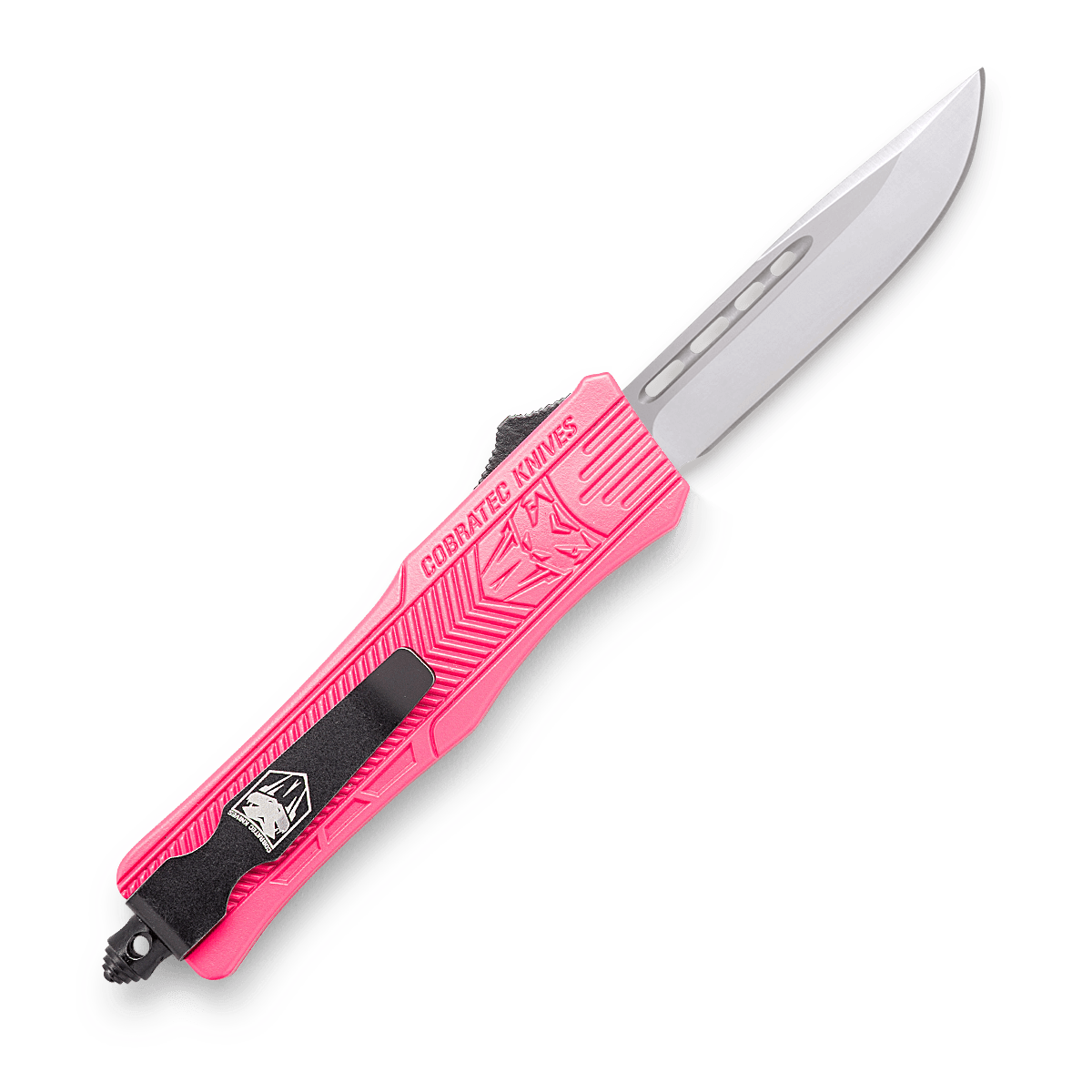 CobraTec Pink CTK-1 double action OTF Knife - Tanto Not Serrated