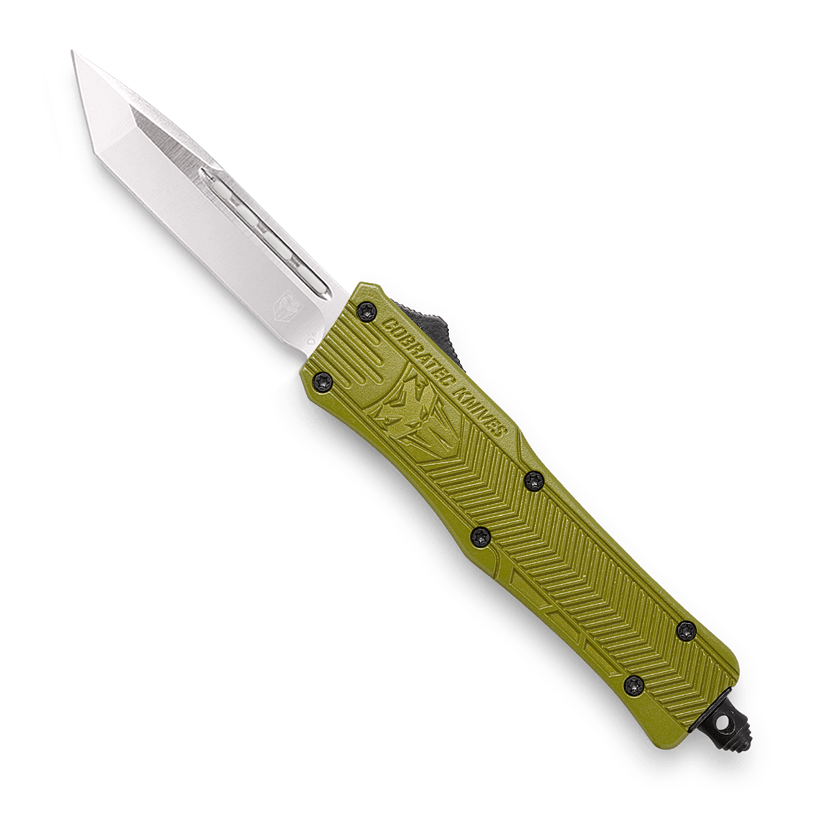 CobraTec OD Green CTK-1 double action OTF Knife - Tanto Not Serrated