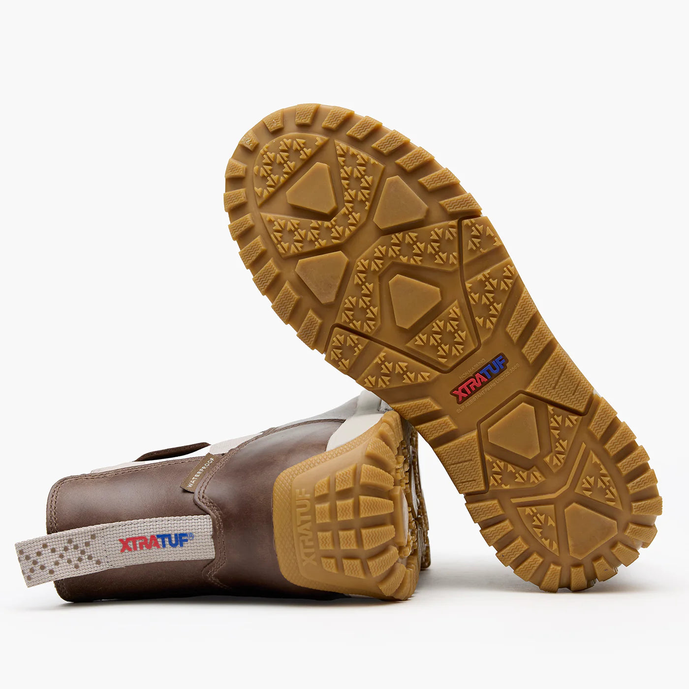 XTRATUF Women's Leather Ankle Deck Boot in Fossil in Fossil/Stone XTRATUF Women's Leather Ankle Deck Boot in Fossil in Fossil/Stone