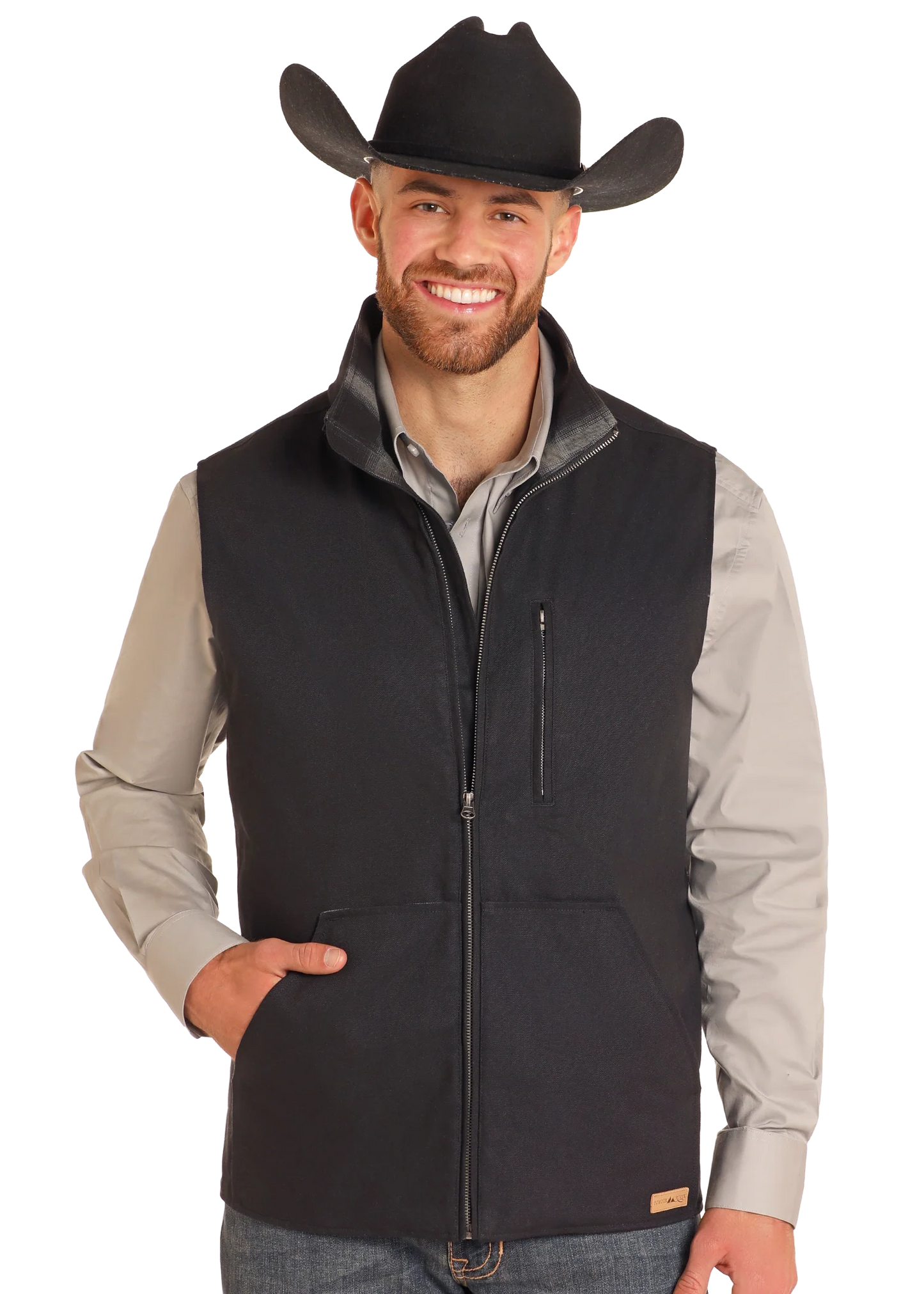 Rock & Roll Denim Powder River Concealed Carry Vest in Black