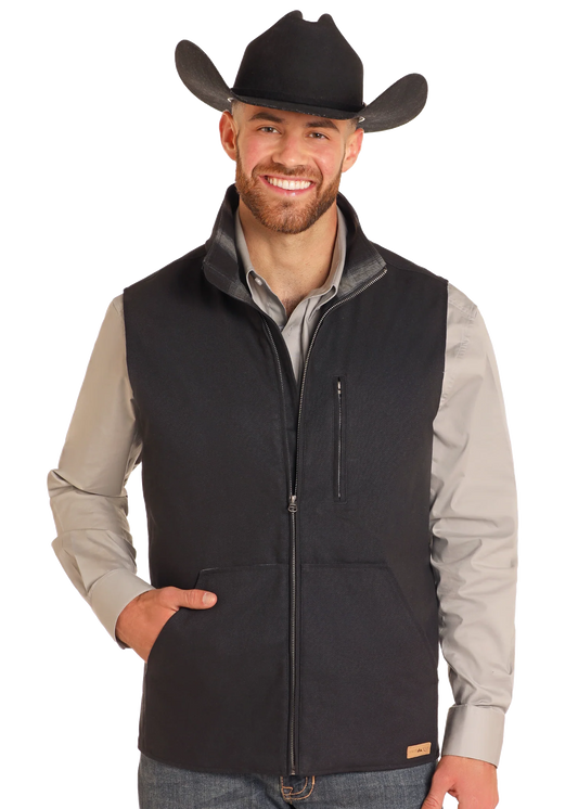 Rock & Roll Denim Powder River Concealed Carry Vest in Black