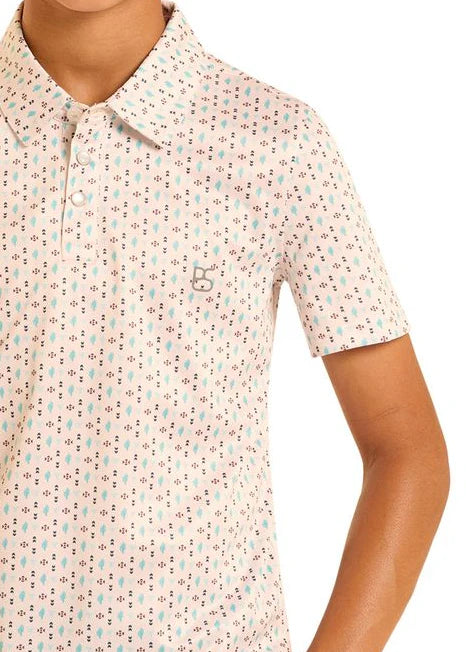 Panhandle Slim Boys' Micro Cactus Print Polo