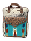 Leather Fur Aztec Bag Backpack with Concealed Carry