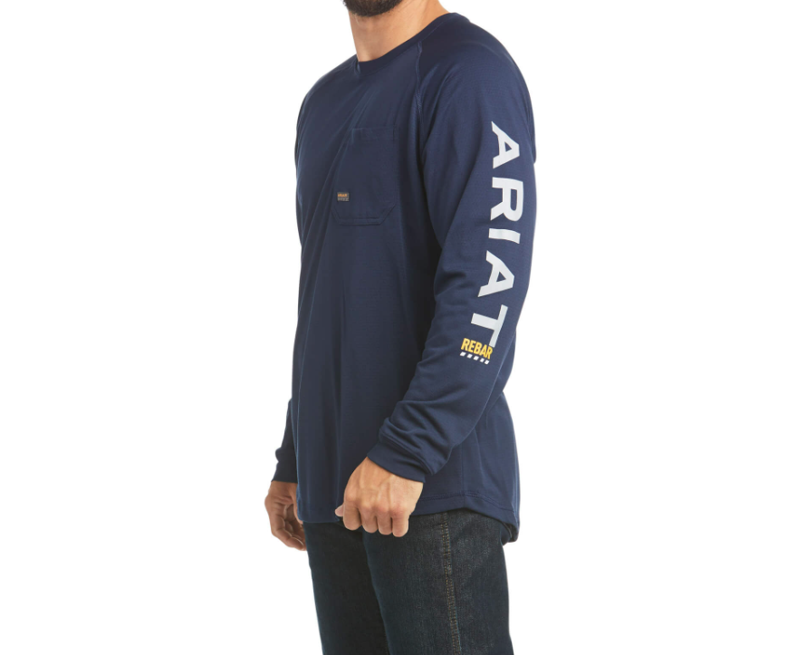 Ariat Rebar Heat Fighter Long Sleeve Shirt Navy XS