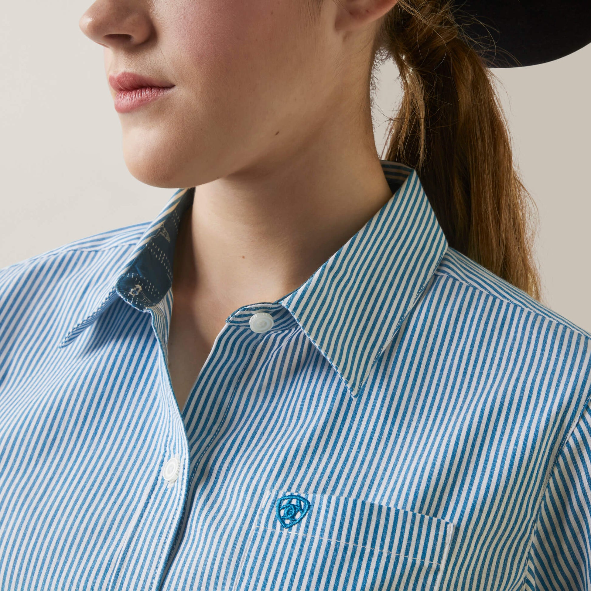 Ariat Kirby Stretch Crystal Teal Stripe Shirt