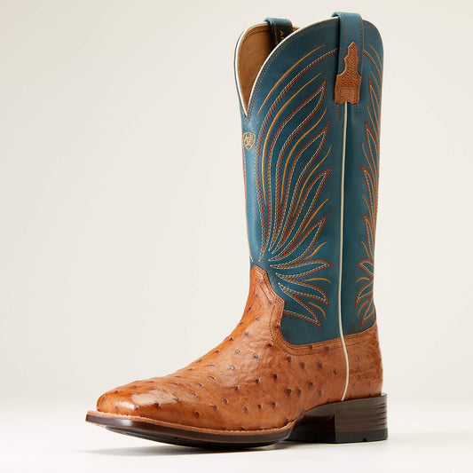 Ariat Brandin' Ultra Antique Tan Full Quill Ostrich Boot