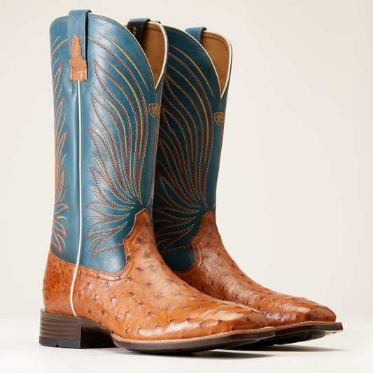 Ariat Brandin' Ultra Antique Tan Full Quill Ostrich Boot