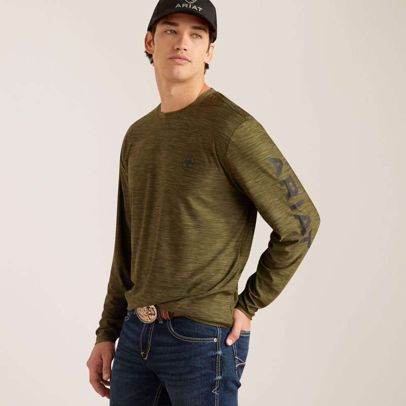 Ariat Charger Logo T-Shirt in Brine Olive