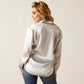 Ariat Metallic Silver Satin Top