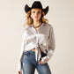 Ariat Metallic Silver Satin Top