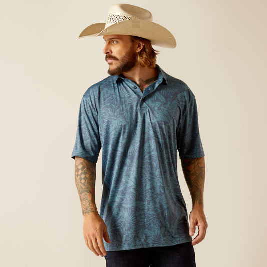 Ariat Charger 2.0 Blue Atoll Printed Polo