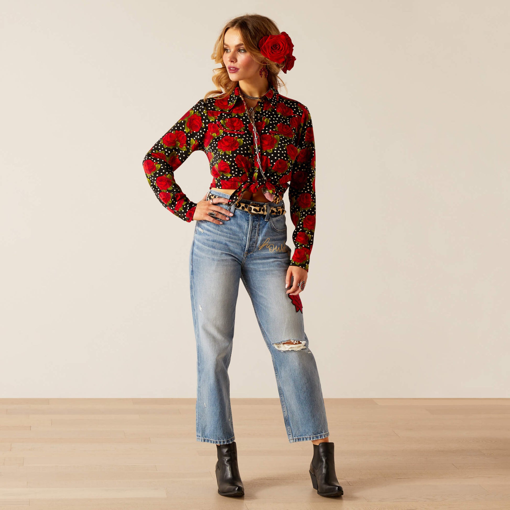 Ariat Retro Rose Rodeo Quincy Shirt