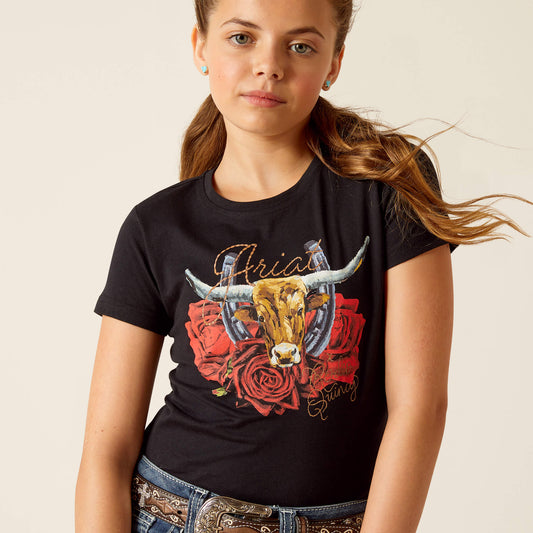 Ariat Girl's Steer Rodeo Quincy T-Shirt