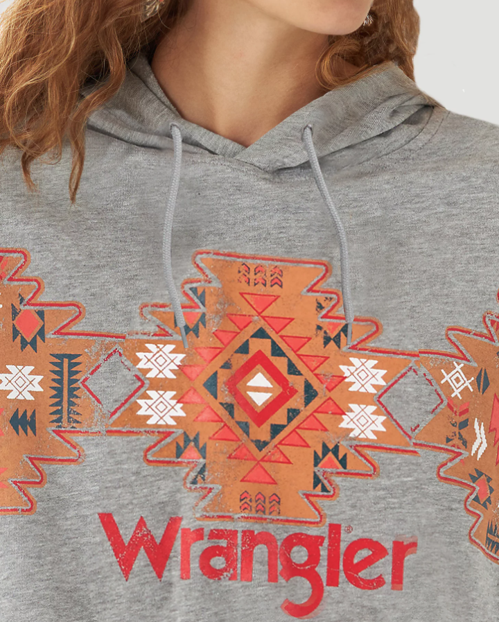 Wrangler Womens Retro Southwestern Cropped Pullover Hoodie