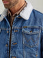 Wrangler Western Sherpa Lined Denim Jacket in Stonewash Sherpa