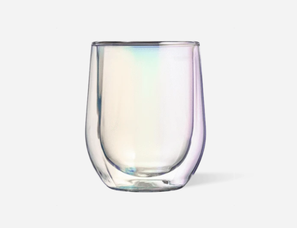 Glass Stemless 12oz Double Pack Grey