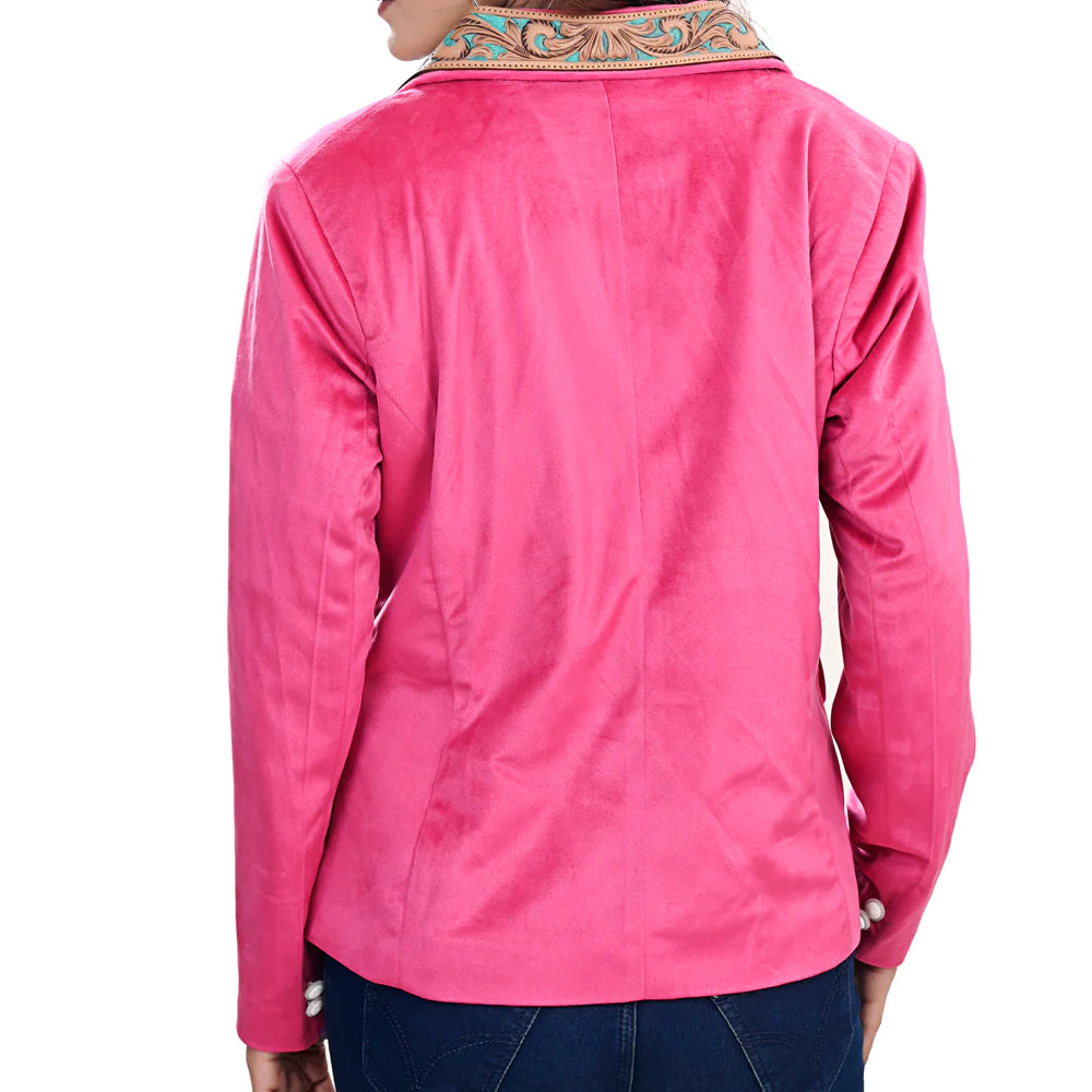 Pink Velvet Tooled Blazer