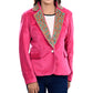 Pink Velvet Tooled Blazer