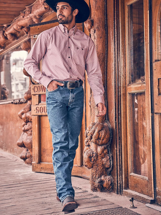 Wrangler George Strait Cowboy Cut Original Fit Jean in Heavyweight Stone Denim