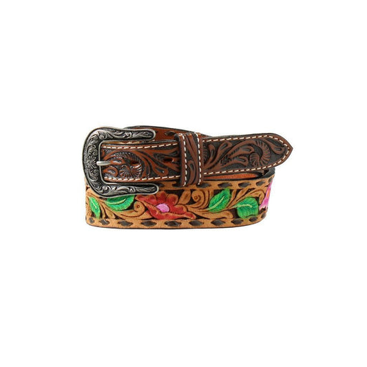 Angel Ranch Tooled and Hand Painted Brown Belt