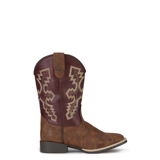 Twister Boy's Black Brown and Burgundy Boot