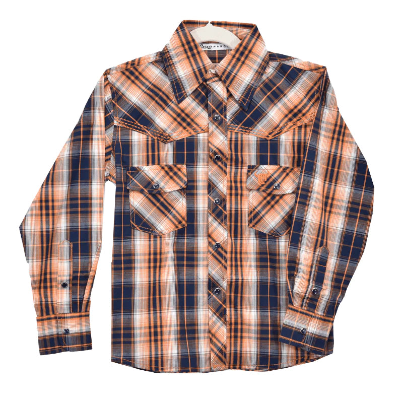 Cowboy Hardware Toddler Boy's Orange and Navy Hermosillo Western Shirt