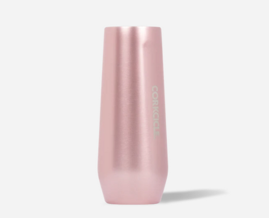 Stemless Flute 7oz Rose Metallic