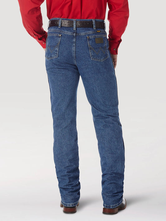 Wrangler Men's George Strait Cowboy Cut Slim Fit Jean in Heavyweight Stone Denim