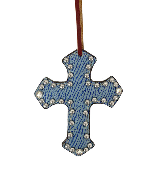 Alamo Saddlery Royal Blue Shark Leather Cross