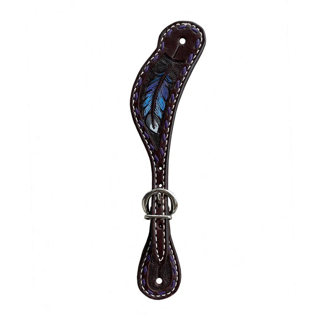 Alamo Saddlery Ladies Purple Feather Spur Straps