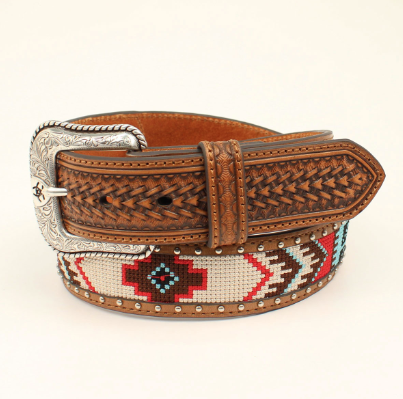 Ariat Mens Bright Colored Fabric Center Belt Multi 44