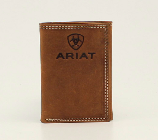 Ariat Mens Embossed Logo Trifold Wallet