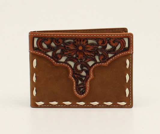 Ariat Bifold Removable Pass Case Overlay Stitch Wallet