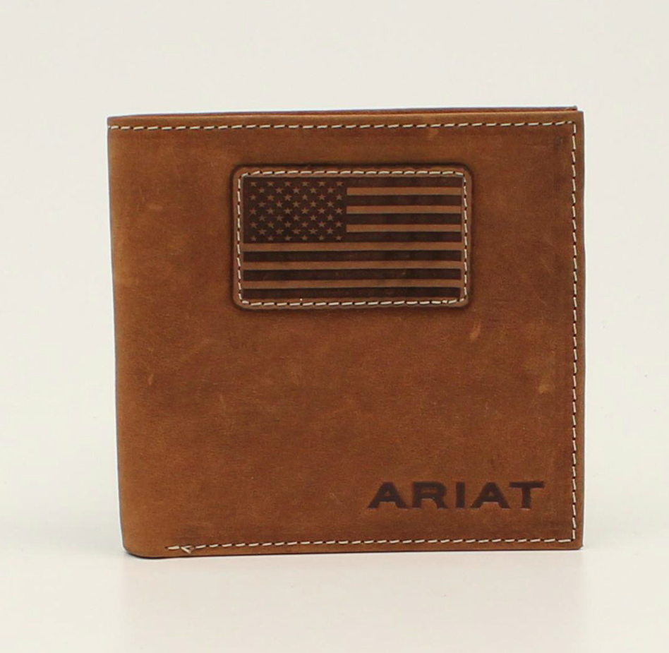 Ariat Mens Bifold Flag Patch Wallet