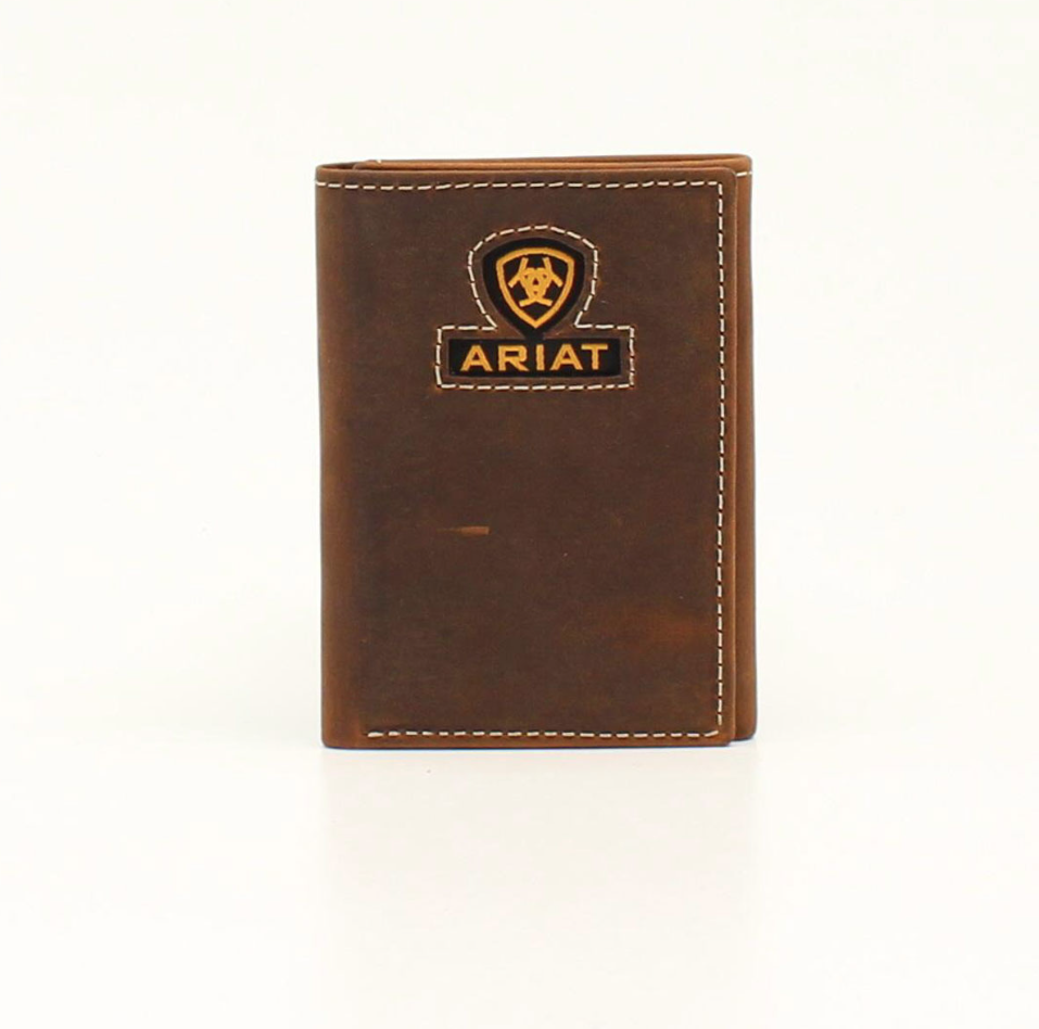 Ariat Mens Inlay Ribbon Logo Trifold Wallet