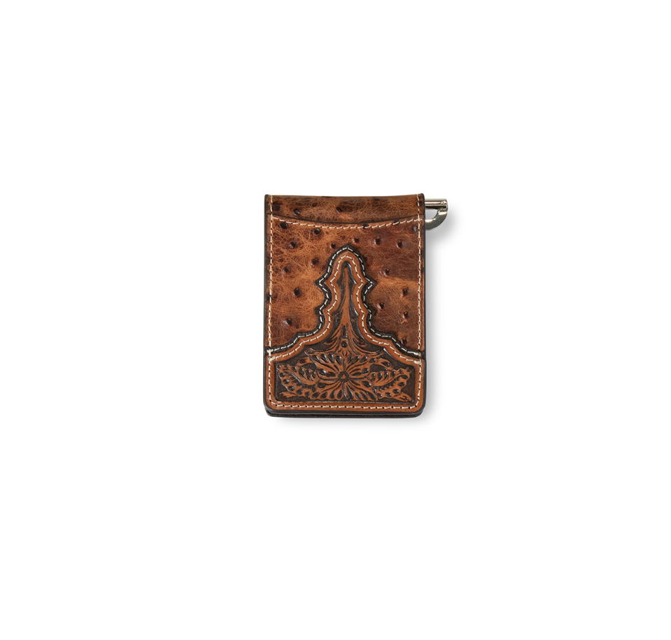 Ariat Bifold Ostrich Money Clip Wallet