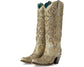 Corral Beige Distressed Glitter Inlay and Embroidered Boot