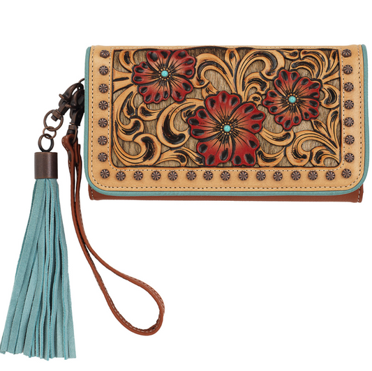 Ariat Lorelei Calf Hair Tooled Clutch