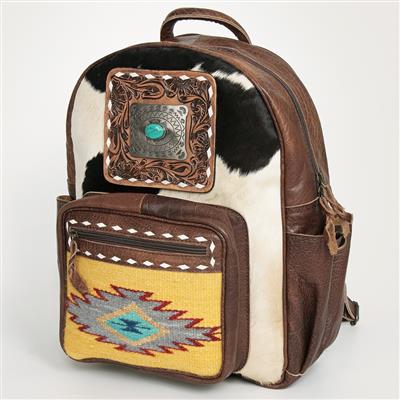 Leather Fur Aztec Bag Backpack