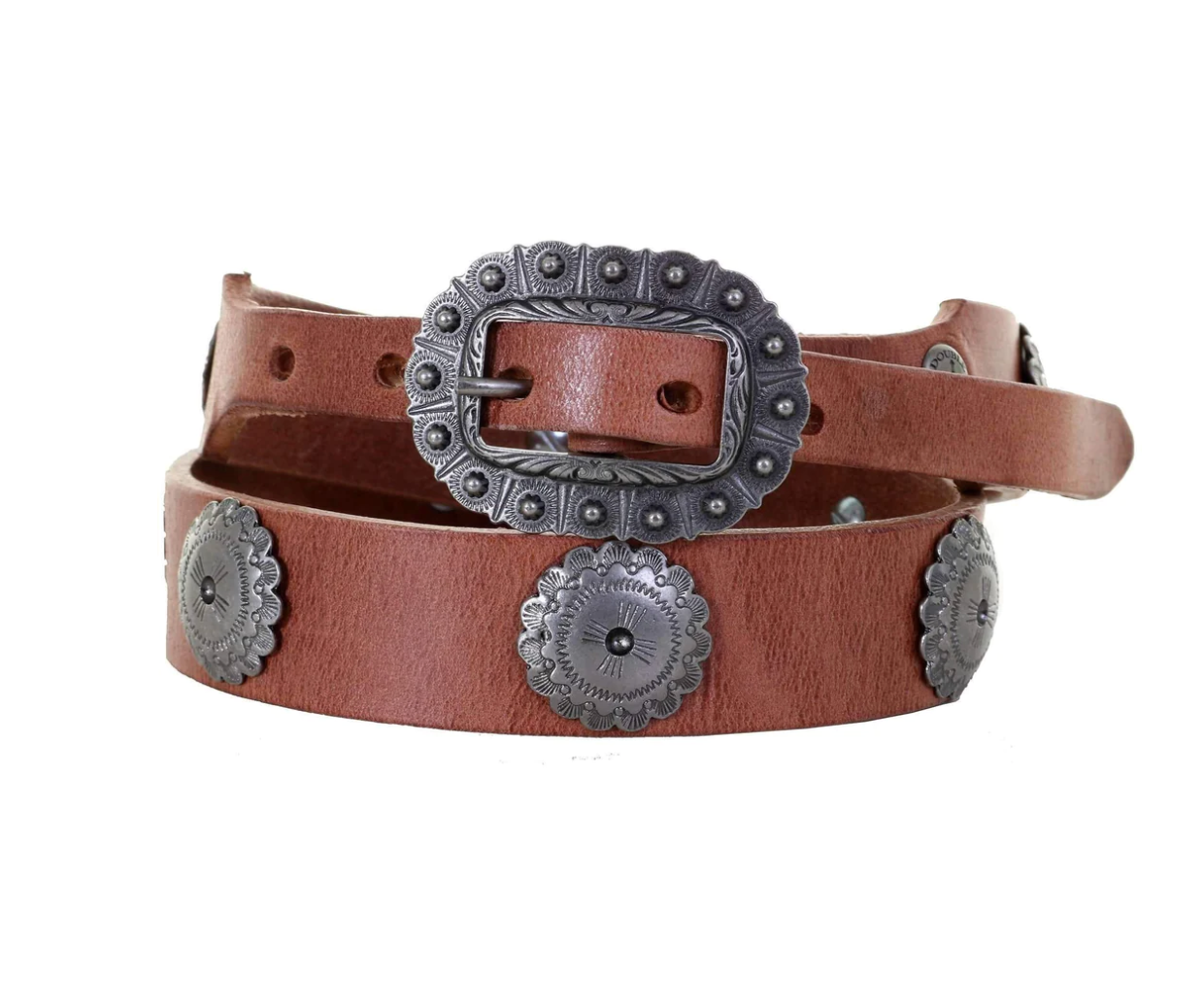 Double J Saddlery Harness Leather Concho Belt