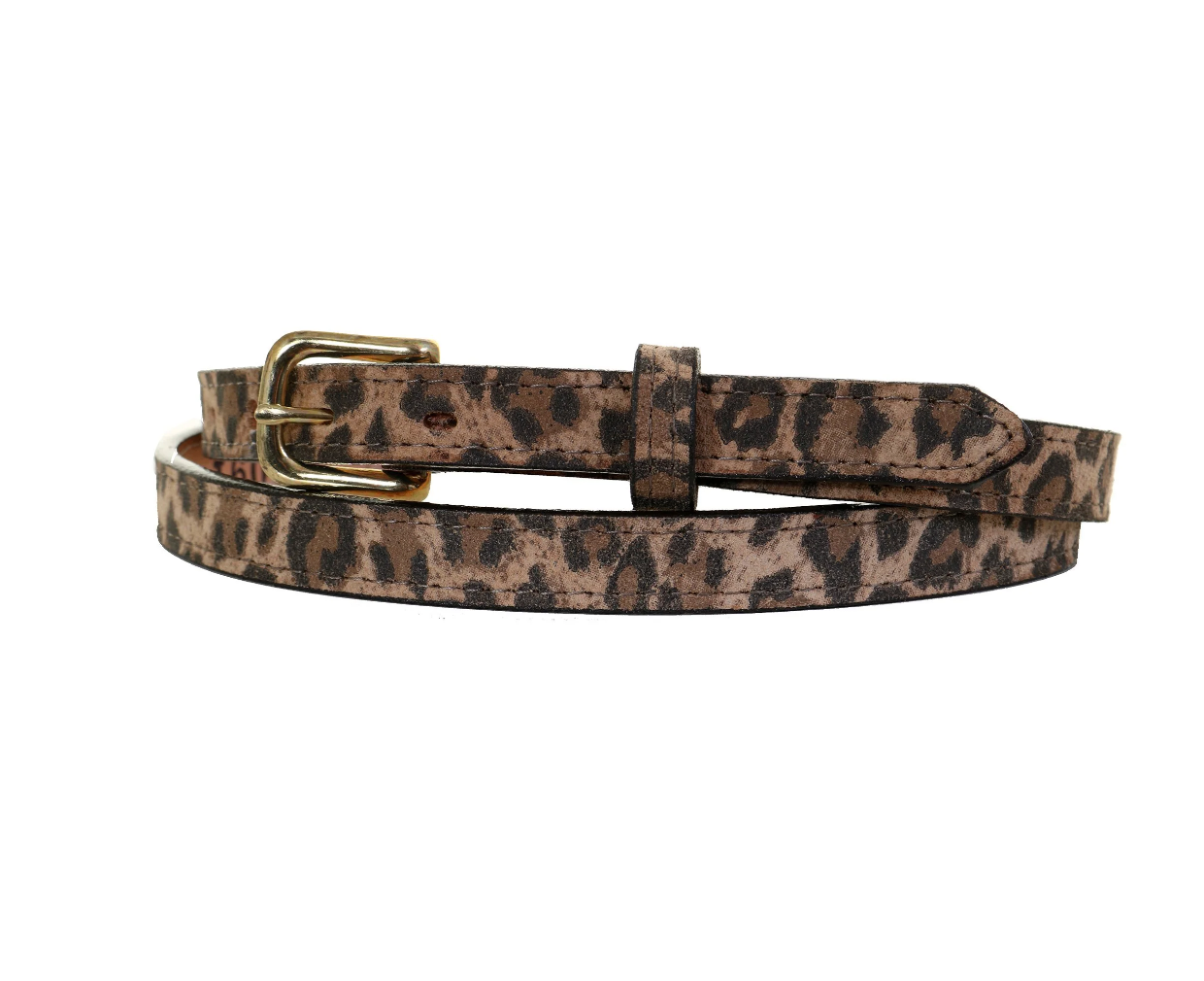 Double J Saddlery Cheetah Tan Suede Print Leather Belt 