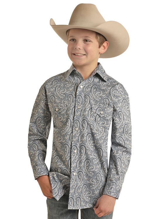 Rock and Roll Paisley Long Sleeve Snap Shirt