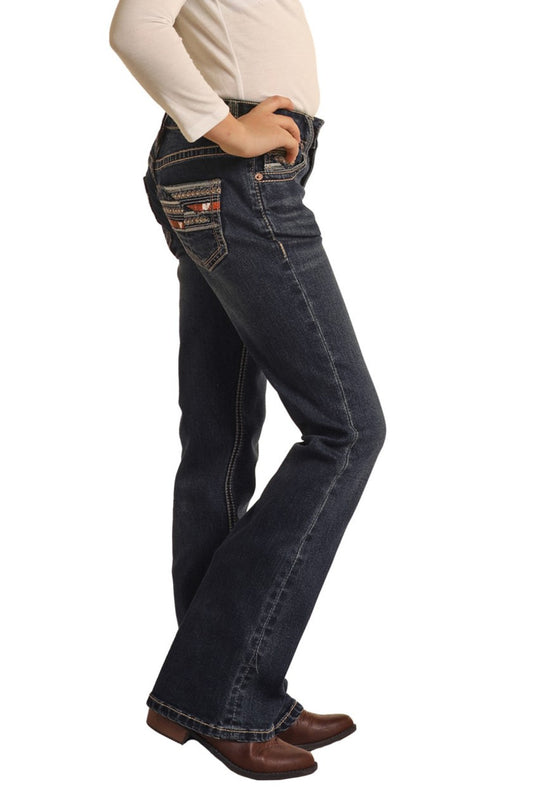Rock and Roll Girl's Mid Rise Extra Stretch Bootcut Jeans