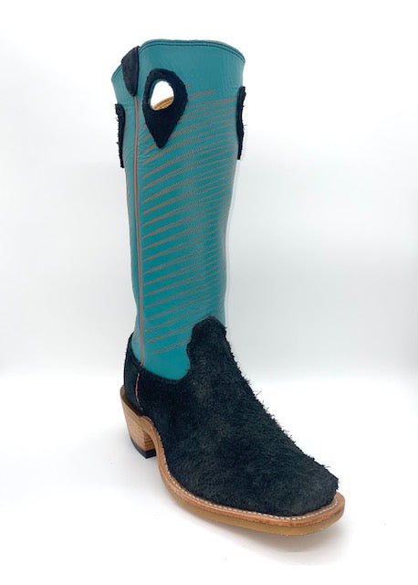 Fenoglio Black Twisted Roughout with Turquoise Boot